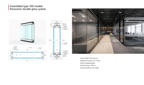 Bom preço. Top Supported Modern Aesthetics Office Glass Partition Wall with Space Optimization on-line
