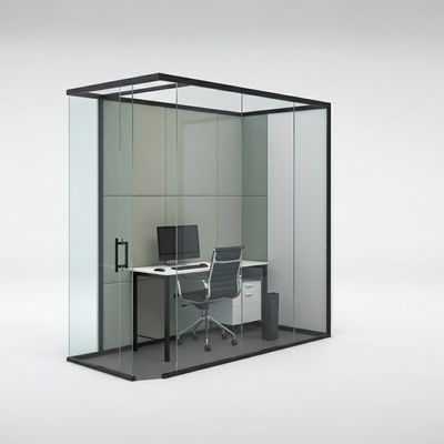 Parede divisória de vidro de escritório de 100 mm elegante e durável para locais de trabalho modernos