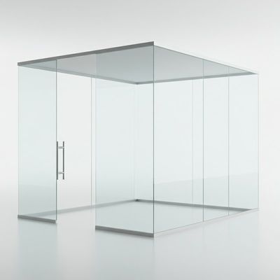 100 mm de espessura Soluções modernas de divisória e divisor de vidro para escritórios sem quadro
